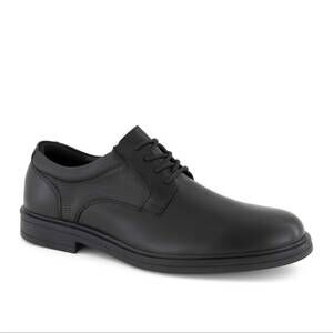 NEW FERRATO men's flat leather shoes in black